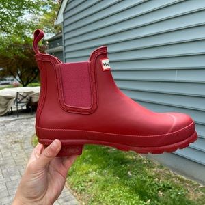 Red Chelsea Hunter Boots